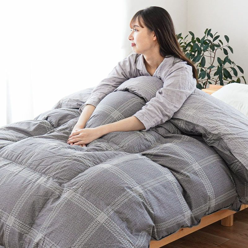 京都羽毛 カナダ産 グース ダウン93% シングル 400dp 80サテン 羽毛