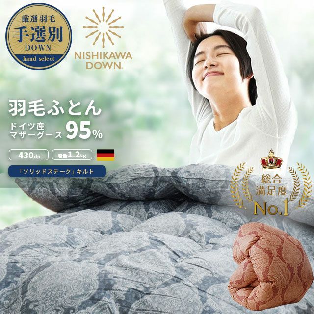 羽毛布団 マザーグース ダウン93% シングルロング 150×210cm | ね