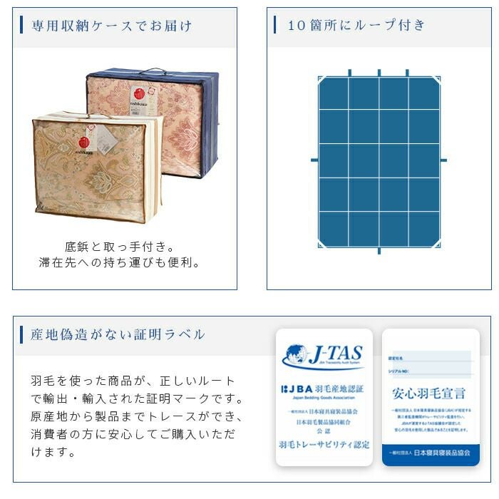 羽毛布団 西川 ドイツ グース ダウン93% シングル 150×210cm | ね