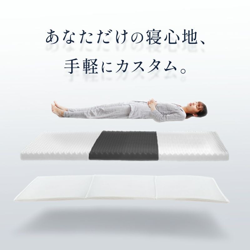 ハニカムシート入りマットレスシングル三つ折り高反発日本製自社製造【当社限定】国産3つ折り敷布団硬めプロファイルニットメッシュ通気性車中泊敷き布団腰痛ウレタン洗える10cm寝返りグレー【同梱不可】