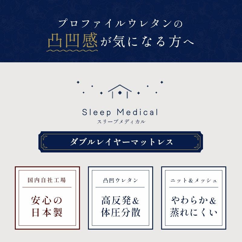 硬め】高反発マットレス 10cm 二層構造 シングル 日本製 心寝