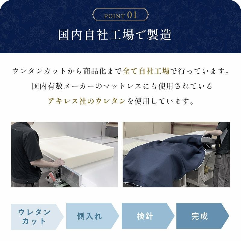 硬め】高反発マットレス 10cm 二層構造 シングル 日本製 心寝
