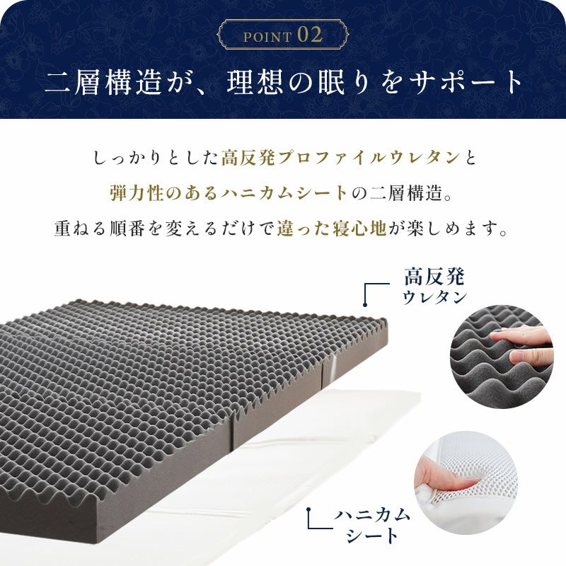 心が安らぐ眠りを ハニカムシート入り 高反発 マットレス ハード（硬め