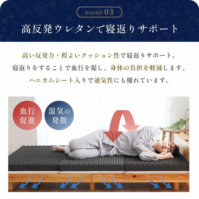 心が安らぐ眠りを ハニカムシート入り 高反発 マットレス ハード（硬め