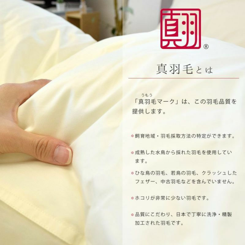 河田フェザー 羽毛布団 グース ダウン93% 400dp 超長綿 ダブル