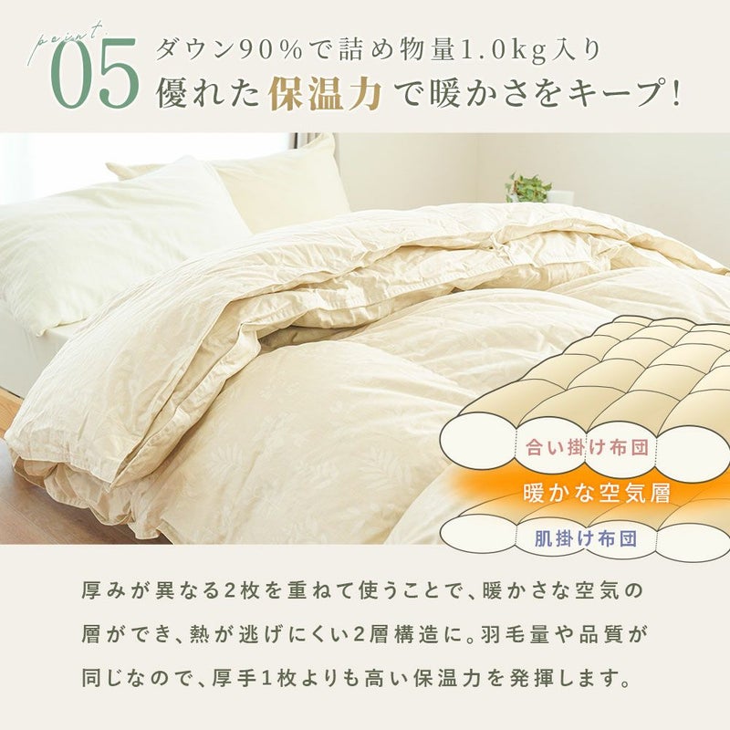 京都金桝 2枚合わせ羽毛布団