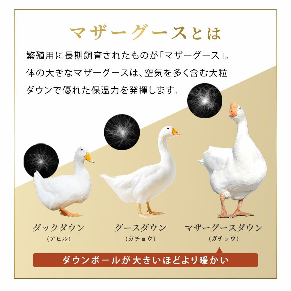 羽毛布団 マザーグース 97% シングル 日本製 480ダウンパワー 抗菌防臭