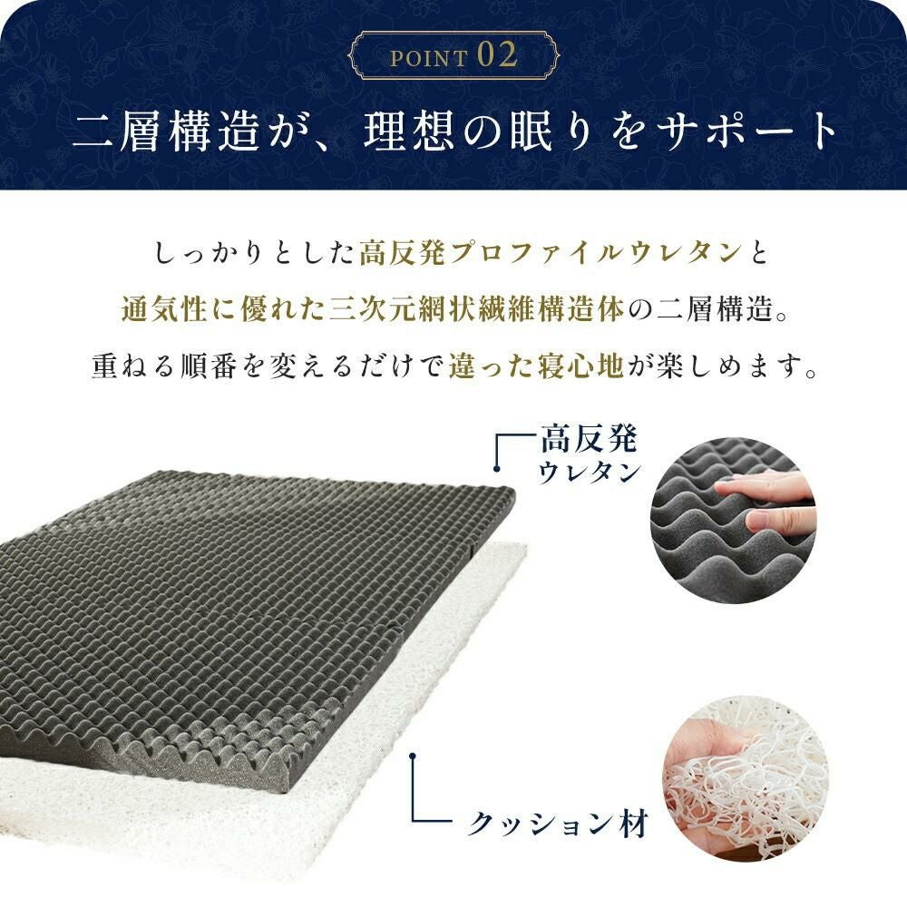 公式】2層式マットレス 10cm シングル 三つ折り 高反発 国産 自社製造