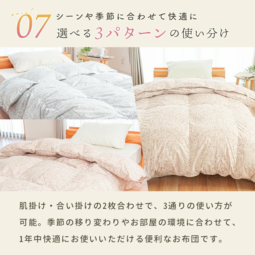 西川 羽毛布団 2枚合わせ 日本製 ダウン90％ シングル｜オールシーズン