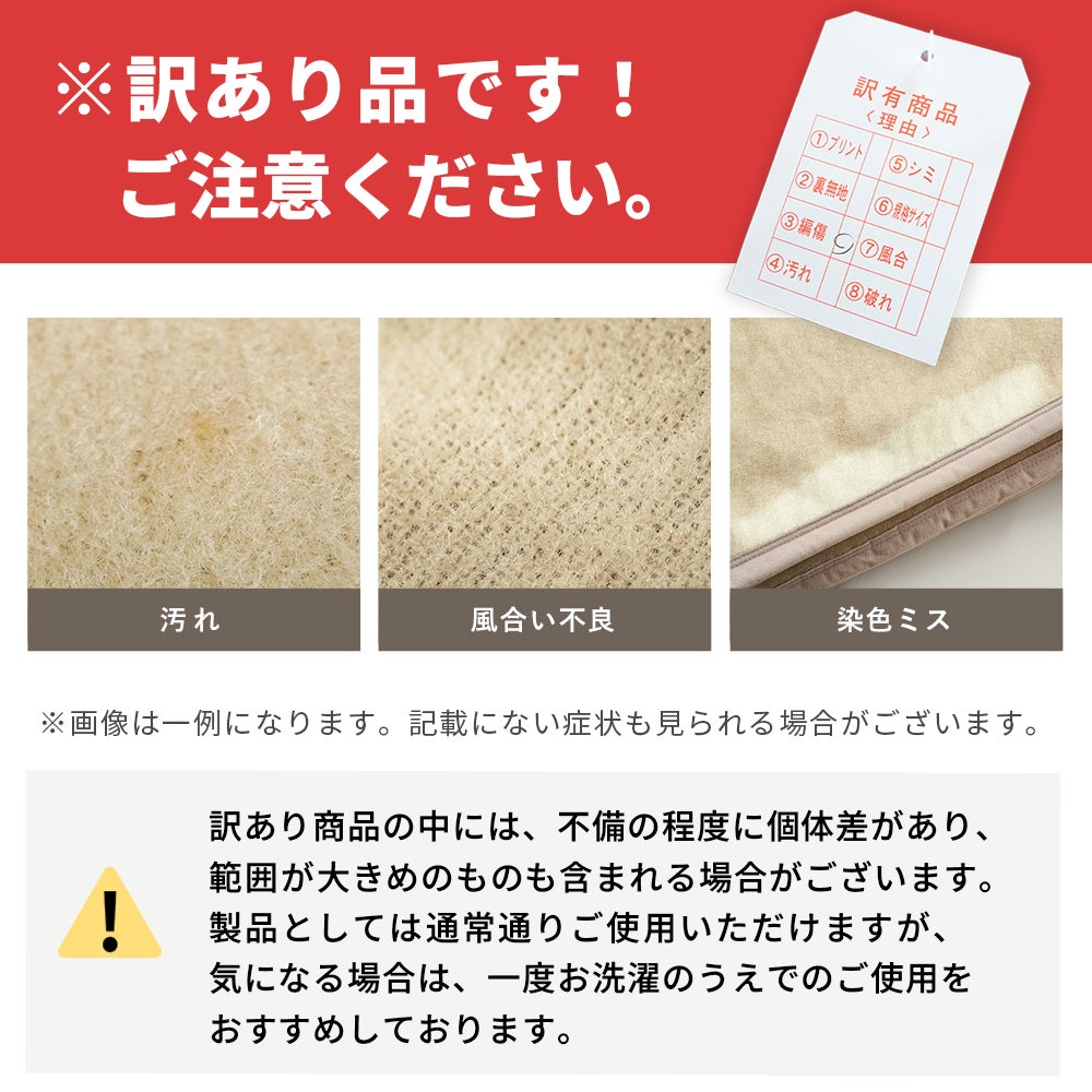 訳あり品 説明・品質について