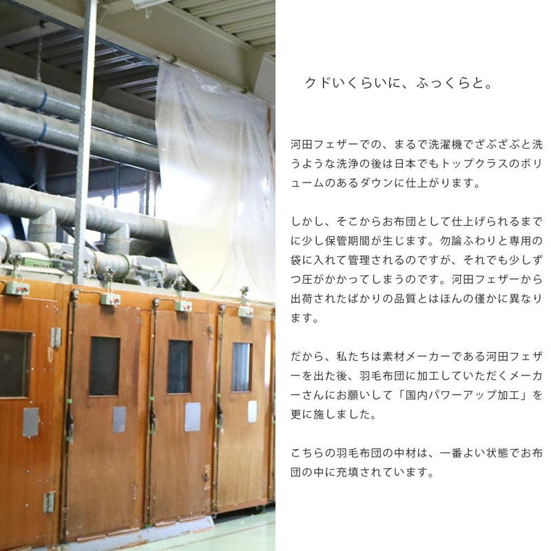 立体キルト ダウンケット 羽毛のふくらみ 弾力
