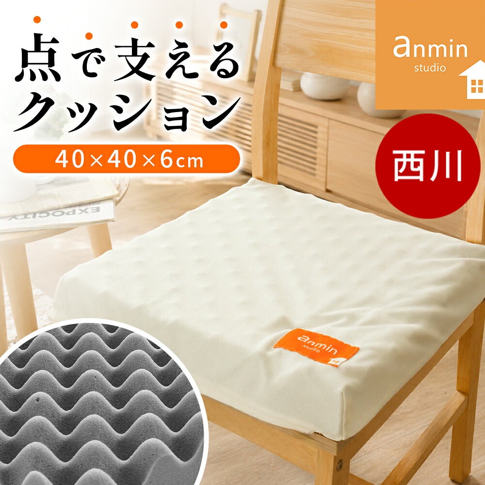 西川 安眠工房 点で支えるシートクッション 40×40cm anmin studio | ね