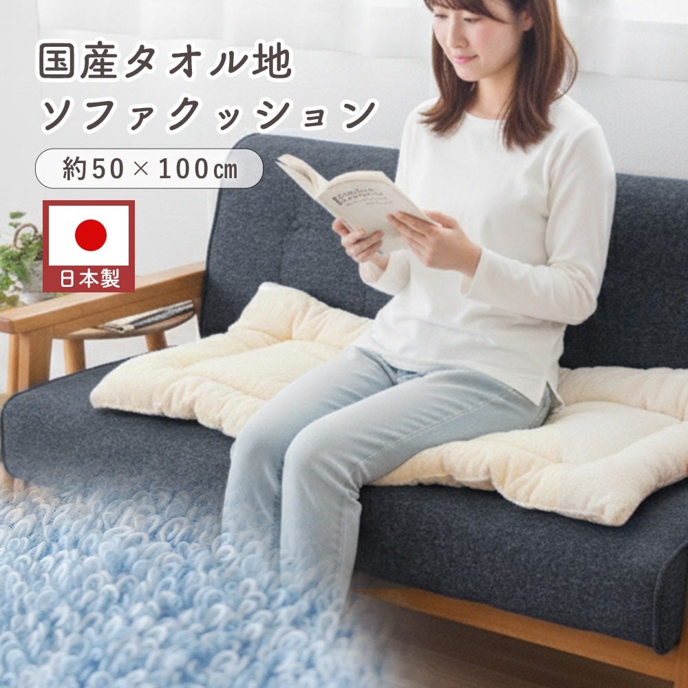 おすし】 値下げキャンバス生地2.5人掛けソファ クッション2個付き