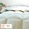 品質表示。羽毛掛布団 150cm×210cm ポリエステル85％ 綿15％ ダウン85％ フェザー15％ 詰めもの重量1.2kg
