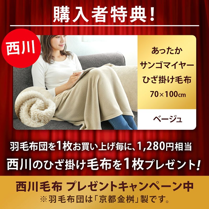 西川 サンゴマイヤーひざ掛け毛布 購入者特典プレゼントキャンペーン
