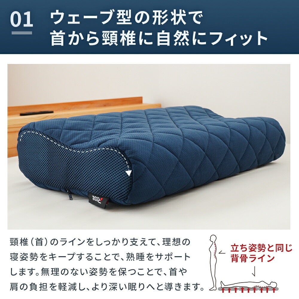 ウェーブ形状で首元にフィットする枕