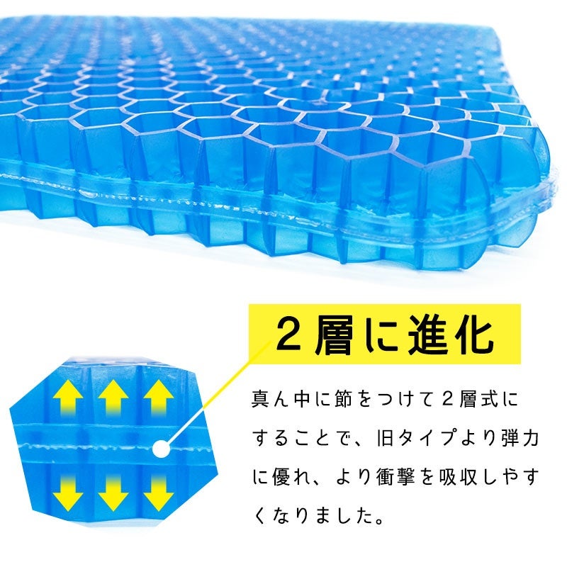 ZEROGravity 2層ジェルクッション 約4.5cm 2層構造の断面