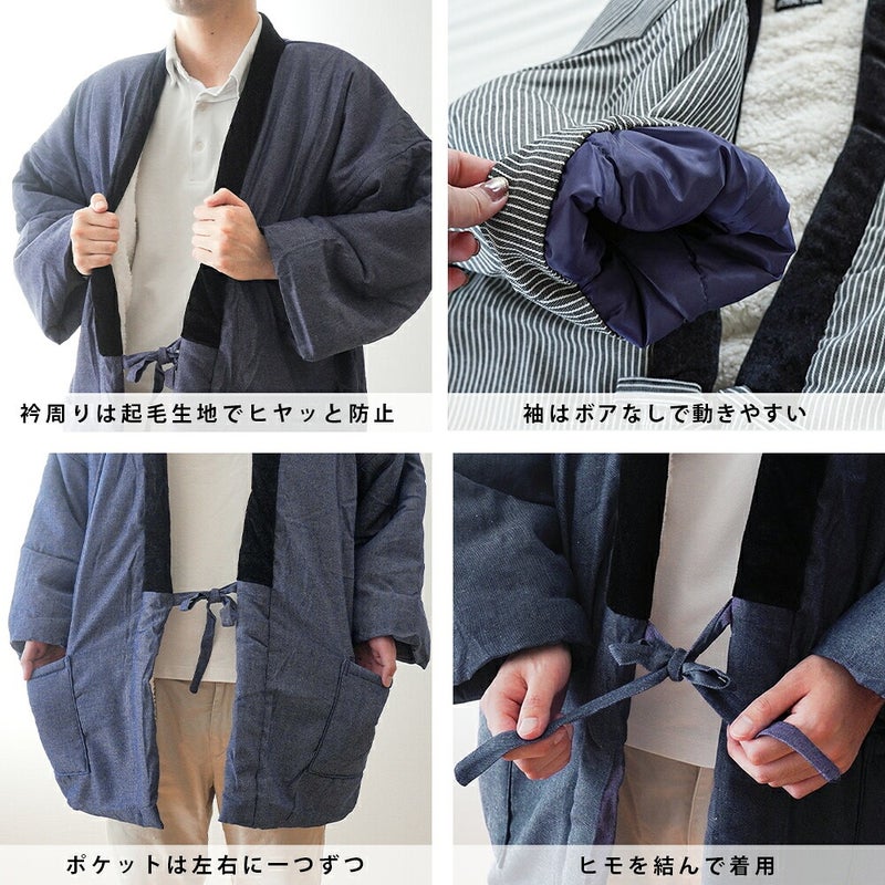 半纏の襟・袖・ポケットなどのディテール