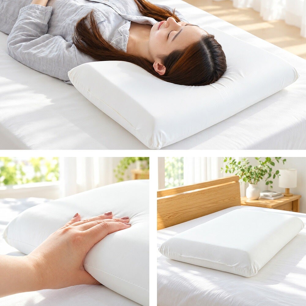 生クリームまくらの使用イメージと本体